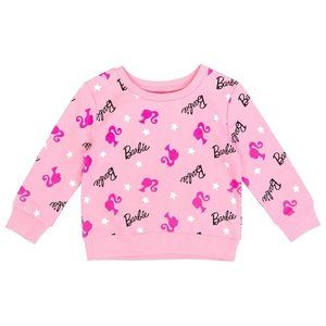 NWT Adorable Soft Pink Barbie Logo Sweatshirt Girls Costume +Gift